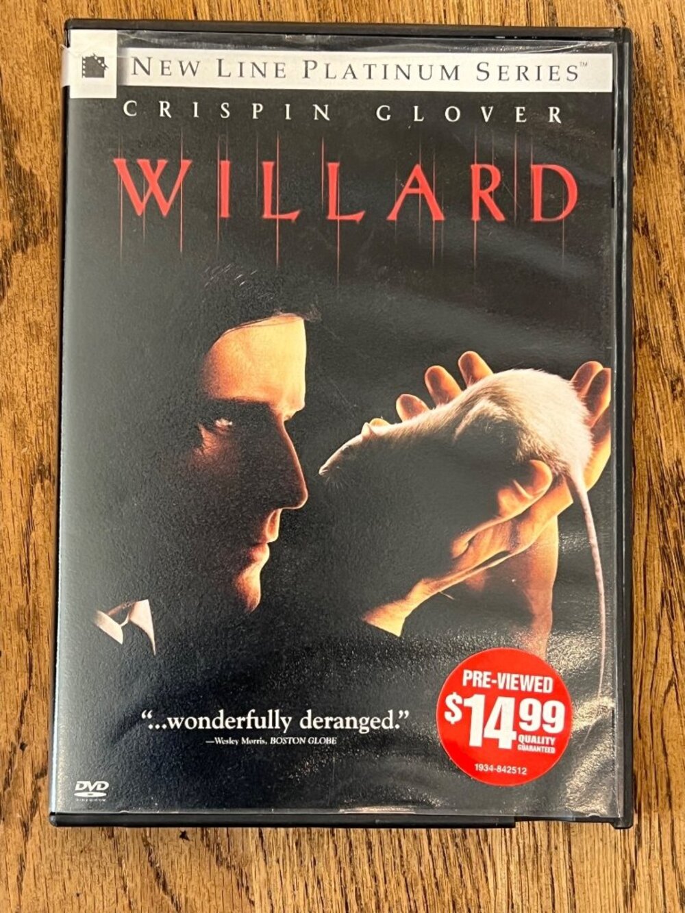 Willard 2003 Movie DVD Crispin Glover Horror New Line Platinum Series Pre-Owned